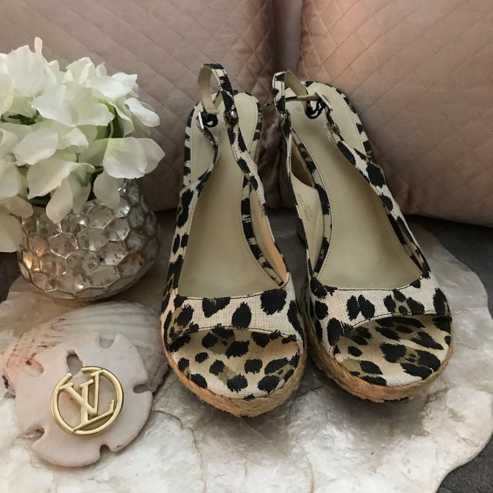 Via Spiga Leopard Print Wedge